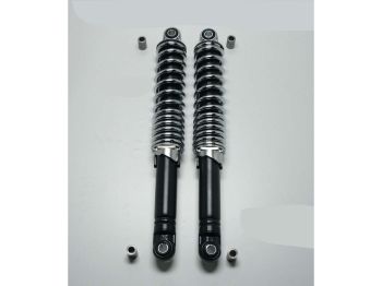 Shock absorber set 320mm adjustable black/silver 10mm/8mm for Zündapp, Kreidler, Hercules, Puch, moped, mokick, moped