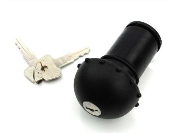 Tank cap lockable black 55mm x 32mm with 2 keys for Piaggio Ciao, Peugeot 103
