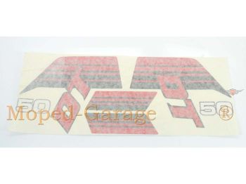Sticker tank set black red for Yamaha DT 50 Mokick 1983-1985