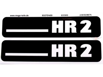 Sticker set MOGA 2 pieces 105mm x 21mm height for Hercules Hobby Rider HR