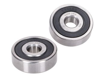wheel bearing set Naraku front wheel 6300.2RS for GY6 50 w/ 10mm axle, Yamaha DT 50 R, ST, MX -1994, Yamaha, MBK scooter