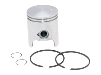 piston kit (A) OEM for Piaggio / Derbi engine D50B0 (cast iron cylinder)