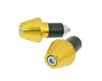 handlebar vibration dampers / bar ends short 17.5mm - gold-look