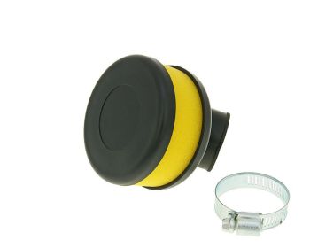 air filter Flat Foam yellow 28-35mm bent carb connection (adapter)