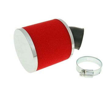 air filter Big Foam 28-35mm bent carb connection (adapter) red