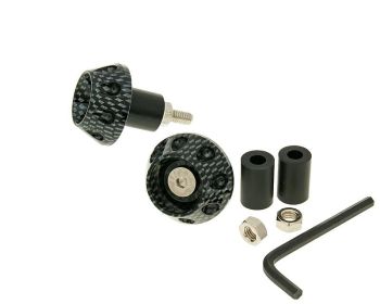 handlebar / bar ends anti-vibration flat 13.5 / 17.5mm (incl. adapter) - carbon look