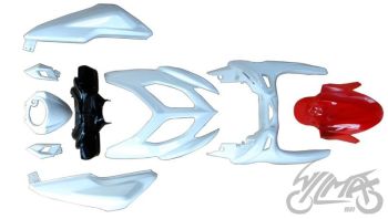 KATEKOMPLEKT, VALGE-PUNASED PLASTIKKEREOSAD YAMAHA AEROXILE