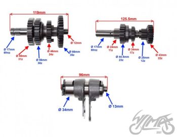 Käigukast ussvõlliga, 3 kiirust edasi + 1 tagasi