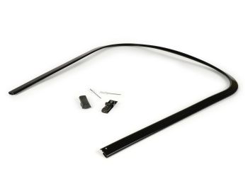 Leg shield beading (incl. end cap set) -BGM ORIGINAL- Vespa PK S, PK S Lusso, PK SS, PK ETS - plastic - black
