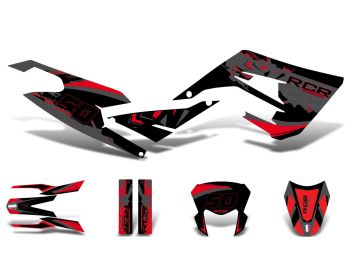 decal set black-red-grey glossy for Gilera RCR 50 2018-