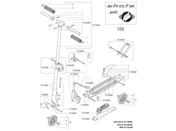 footrest incl. rear axle for Polini Skate City Roller