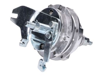 rear wheel hub complete w/ brake anchor plate and axle for Puch Maxi, X30 w/ cast wheel