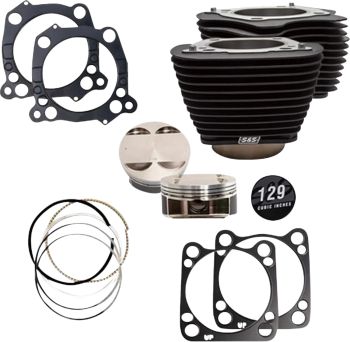 129"" Cylinder Kit - 4.375"" Stroke - Wrinkle Black w/o Highlighted Fins - M8