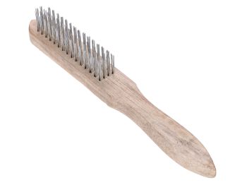 steel brush 4-row w/ wooden handle
