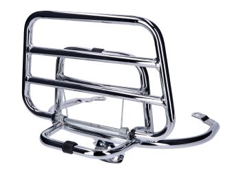 Top Case carrier / luggage rack foldable chrome for Vespa Primavera