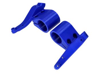 Bracket headlight mask set right and left blue for Derbi Senda R, SM 11-, RCR, SMT