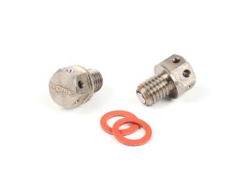 Oil drain plug set M8 x 8mm -BGM PRO with neodym magnet- Vespa PX, T5 125cc, Cosa, Rally180 (VSD1T), Rally200 (VSE1T), Sprint150 (VLB1T), TS125 (VNL3T), GT125 (VNL2T), GTR125 (VNL2T), GL150 (VLA1T), Super, SS180 (VSC1T), GS160 / GS4 (VSB1T), VNA, VNB, VBA