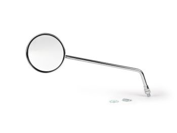Mirror -BGM PRO, Ø=105mm- Vespa V50, 50N, PV125, ET3, Rally, Sprint, PX, Super, TS125, GT125, GTR125, GL150, SS180 - Chrome, left hand side