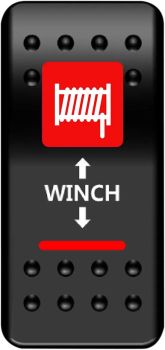 SWITCH ROCKER WINCH-RED