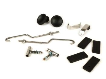 Repair set for rack foldable front -MOTO NOSTRA- Vespa Smallframe V50, PV125, ET3, Vespa Largeframe Rally180, Rally200, Sprint150, TS125, GT125, GTR125 - stainless steel