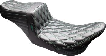 Tailwhip Seat - Double Diamond - Black/Green Stitch