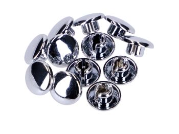 Cover caps for hexagon socket M6 screw head chrome 12 pieces for moped mokick