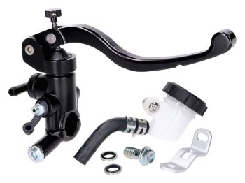 front brake master cylinder radial, w/ external brake fluid reservoir, black for 22mm handlebar