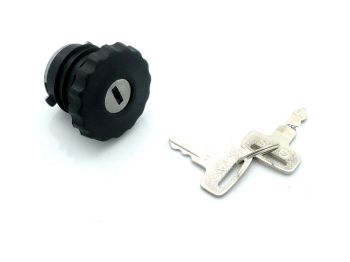 Tank cap lockable 30mm black with 2 keys for Peugeot 101, 102, 103, 104, Hercules Saxonette