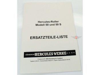 Spare parts list parts catalog issue 1963 for Hercules scooter R 50 RS S