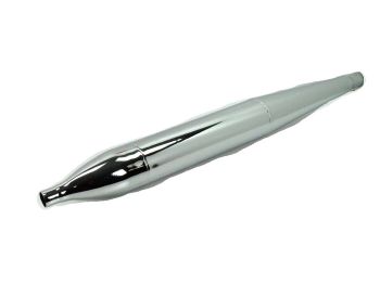 Exhaust cigar shape 700mm 70mm 28mm chrome for Zündapp, Hercules, Puch, Miele, DKW, Rixe, Göricke, Griztner, KTM, Horex