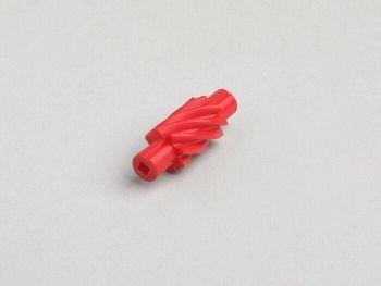 Speedo drive -BGM ORIGINAL- Vespa 8 teeth, l= 31mm, 2,7mm square, red (used in Vespa V50, V90, PV125, ET3)