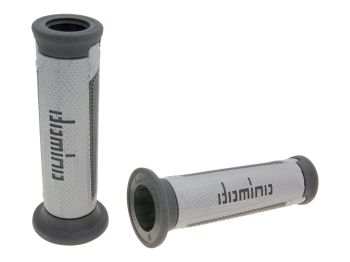 handlebar grip set Domino A350 on-road silver-grey / anthracite open end grips
