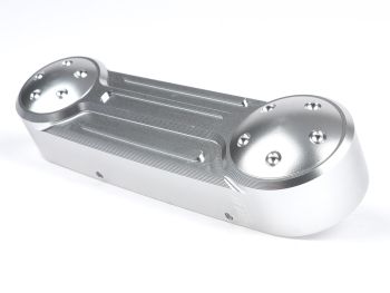 Fork link cover -MOTO NOSTRA, CNC, silver, straight fork link- Vespa GT 125 (ZAPM31100), Vespa GT 200 (ZAPM31200), Vespa GT 60 (ZAPM45102), Vespa GT L 125 (ZAPM31101), Vespa GT L 200 (ZAPM31200), Vespa GTS 125 (ZAPM31300, ZAPMA3100), Vespa GTS 125 i.e. Su