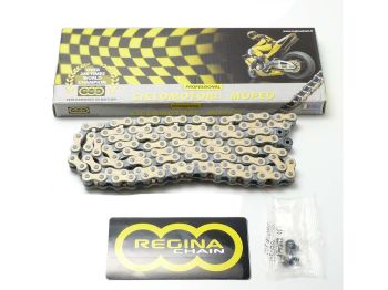 Chain black-gold 122 links 1/2 x 3/16 With chain lock for Zündapp, Kreidler, Puch, KTM, DKW, Hercules