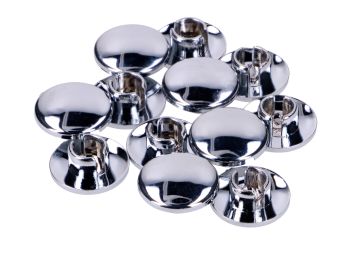 Cover caps for hexagon socket M10 screw head chrome 12 pieces for moped mokick