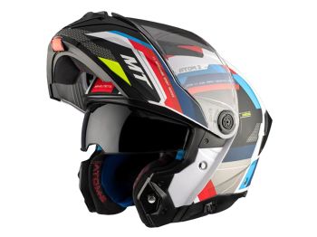 helmet MT Atom 2 SV flip-up helmet white/blue/red matt size L (59-60cm)