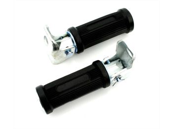 Footrests foldable 12mm black for Zündapp GTS, KS, CS, CX, ZD, C 50 Sport, Kreidler Florett, Flory, Hercules Prima, M, MK, KX, K Ultra, Puch Monza, Cobra, Jet, Racing, KTM, DKW, Rixe, Sachs moped, moped, mokick, moped bike