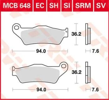 BRAKE PAD TRW MCB648SV