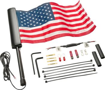 FLAGPOLE BLK LED LIGHTED WITH