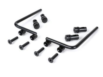 Bracket for flyscreen -MOTO NOSTRA, w=340mm, h=105mm- Vespa PX80, PX125, PX150, PX200, LML 125/150 Star/Stella - black