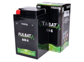 battery Fulbat B49-6 6V 10Ah GEL for BMW R25, R69, Vespa Sprint, Rally, SS, Super Sport, DKW, EMW, Simson AWO Touren / Sport