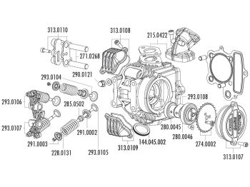 valve seal for Polini 4V cylinder head for Honda XR 50, Polini XP4T