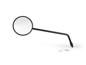 Mirror -BGM PRO, Ø=105mm- Vespa V50, 50N, PV125, ET3, Rally, Sprint, PX, Super, TS125, GT125, GTR125, GL150, SS180 - black, left hand side