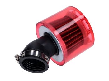 air filter Air-System metal gauze filter 35mm 45° carburetor connection red shield