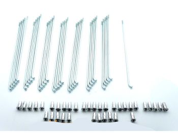 Spokes cloverleaf chrome 161 x 2.6mm with nipple (36 pieces) for Zündapp, KS 50, Sport Combinette, Kreidler, Hercules, DKW, Zweirad Union
