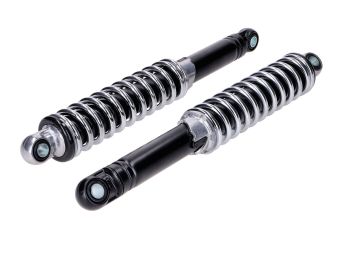 Shock absorber set 320mm adjustable black/silver 10mm/8mm for Zündapp, Kreidler, Hercules, Puch, moped, mokick, moped