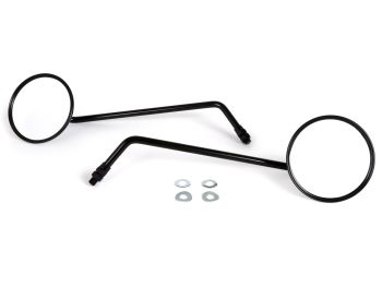 Mirror -BGM PRO, Ø=105mm- Vespa V50, 50N, PV125, ET3, Rally, Sprint, PX, Super, TS125, GT125, GTR125, GL150, SS180 - black, pair