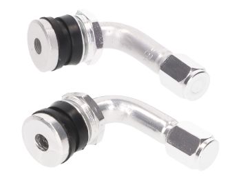 tire valve set 90° bent - silver