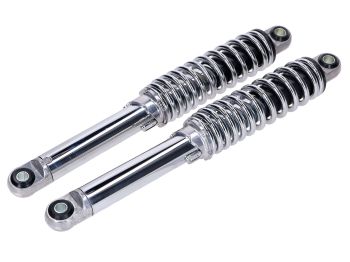 Shock absorber set IMCA 350mm chrome for Zündapp CS, CX, Hai 25 50, Kreidler