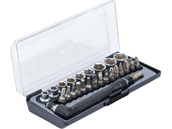 Bit and socket/angle screwdriver set drive 6.3mm (1/4 inch) 26-piece